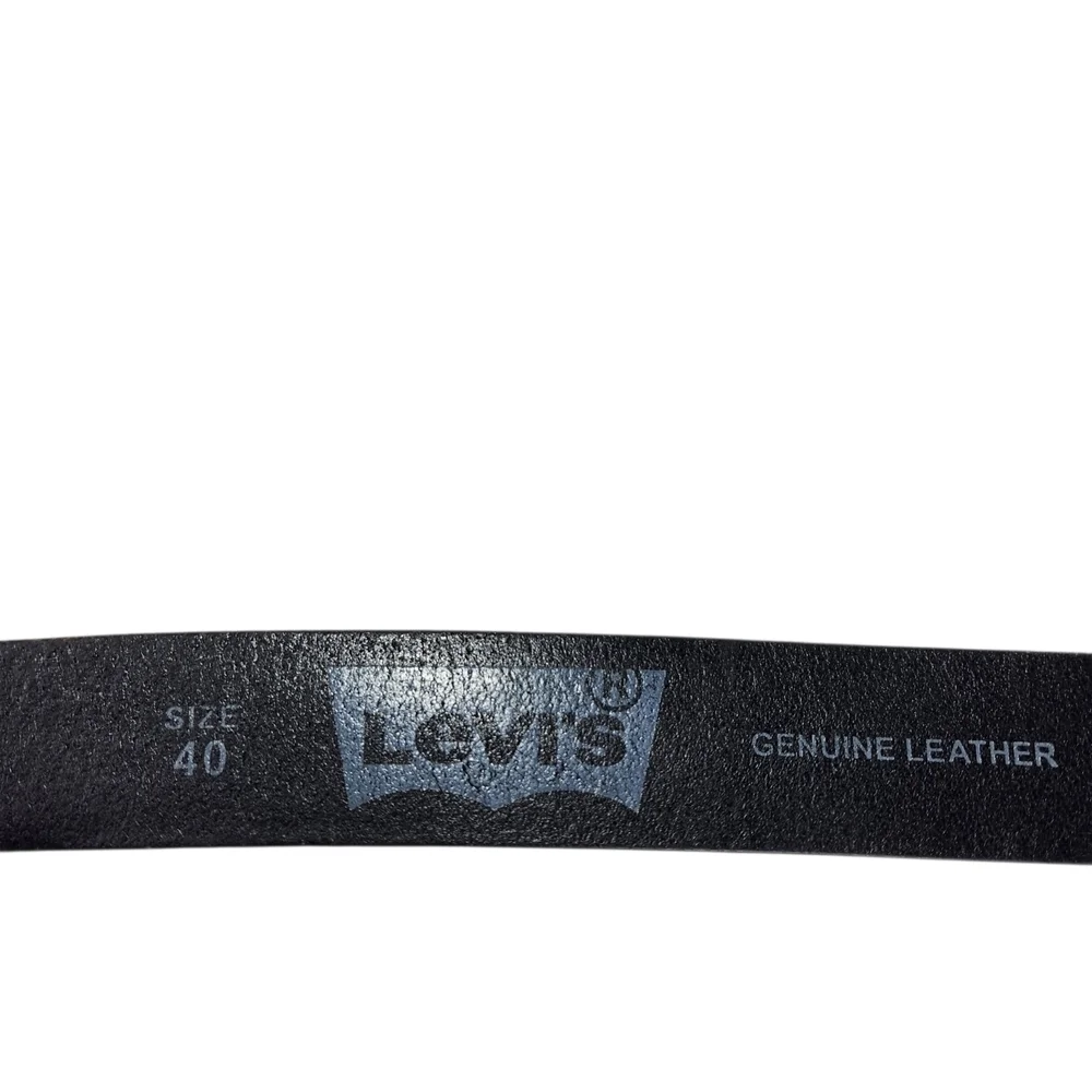 Levi Strauss & Co Leather Belt Size 40 Black Distressed Vintage Style Casual Men